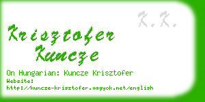 krisztofer kuncze business card